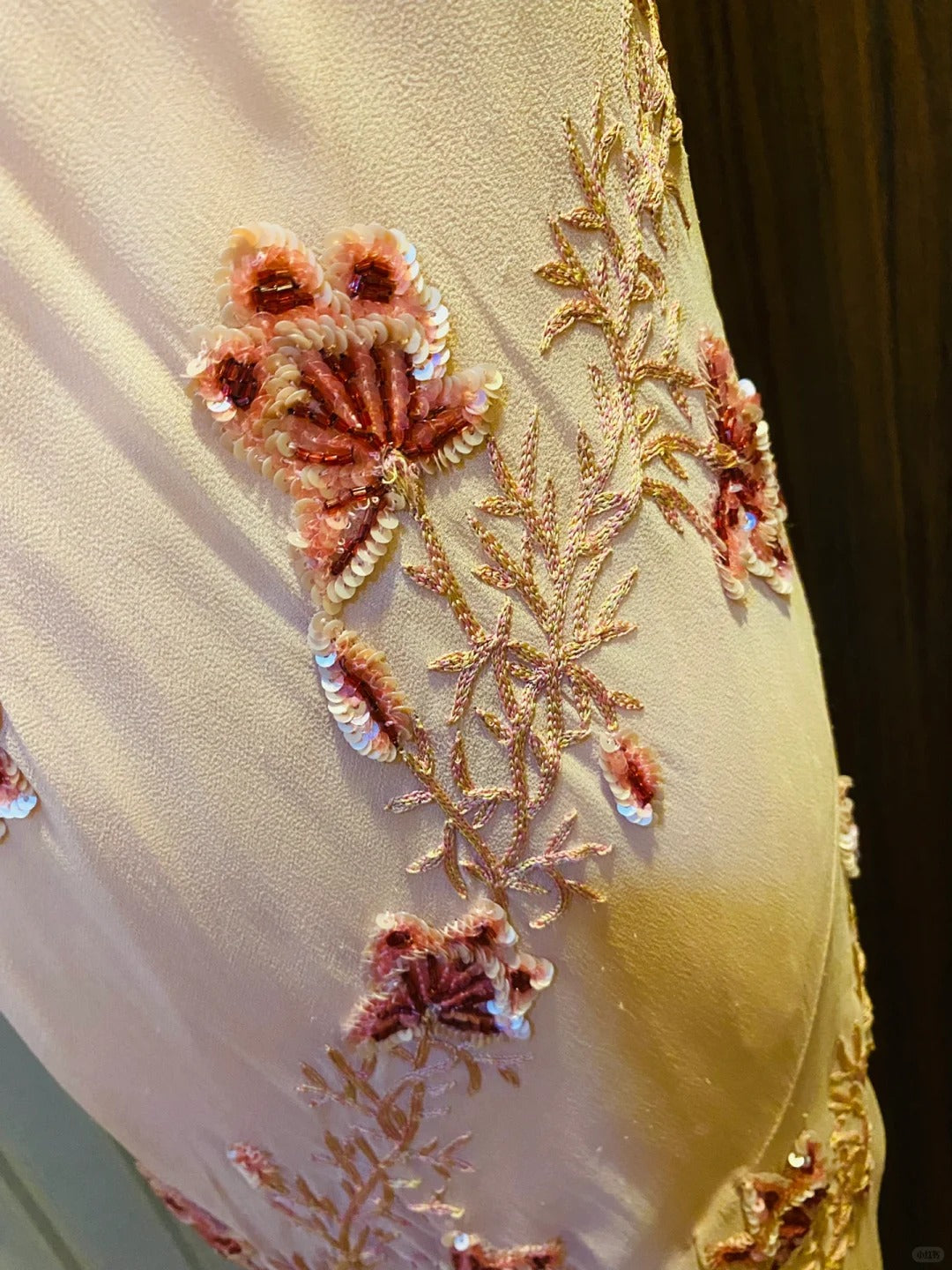 Sweet Pink Sequined Beaded Halter Chiffon Long Prom Dress Evening Dress P4183