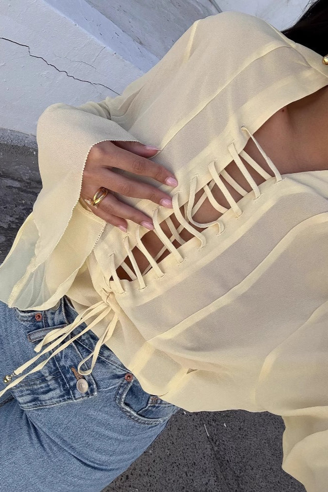 Unique Tie Detail Blouse