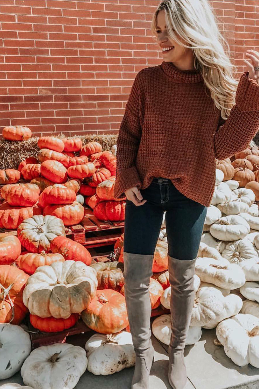 RadyRin Loose High Neck Sweater for Effortless Style