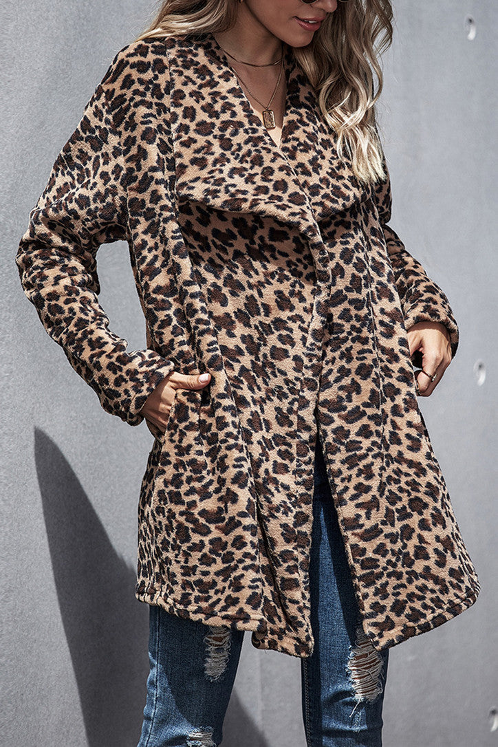 Leopard Trench Faux Fur coat