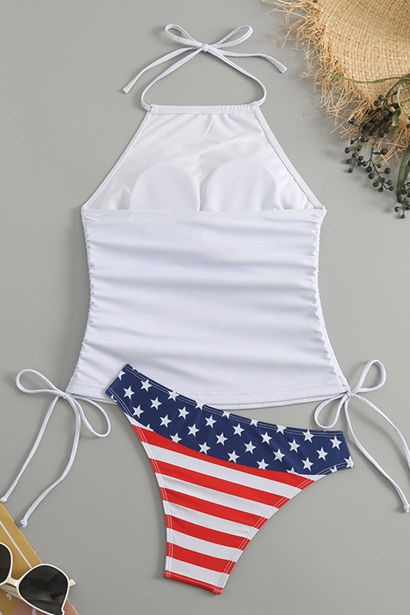 American Flag Halter Two Piece Swimwear