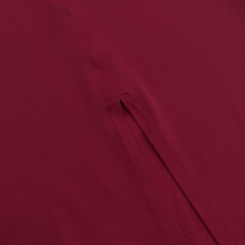 Horres Midi Dress-Maroon