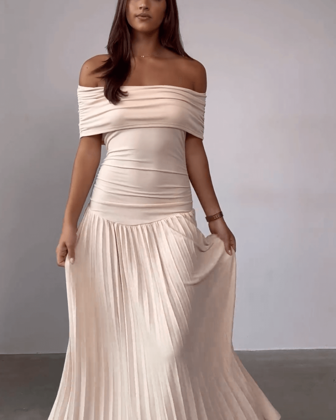 Off Shoulder Maxi Dress - Fashionpara