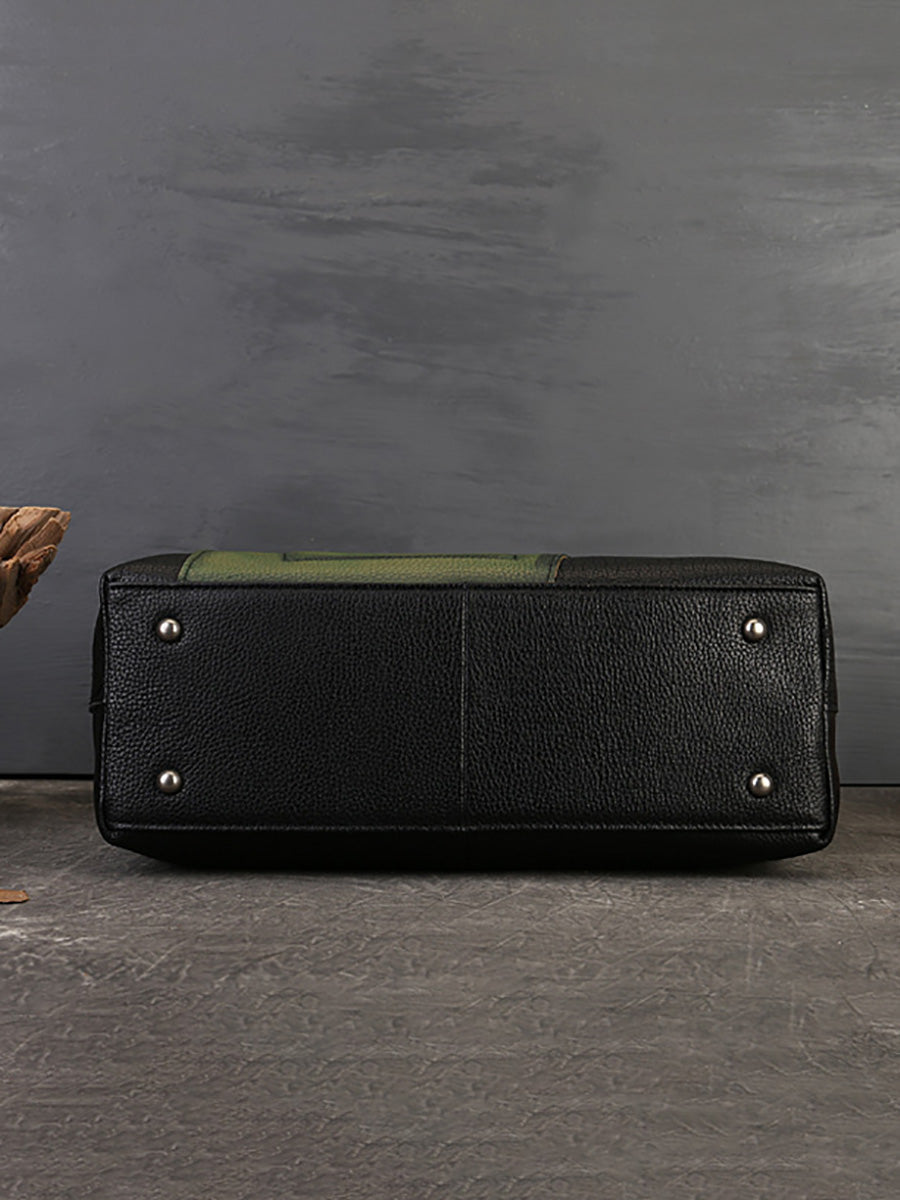 Leather Patchwork Laege Capacity Hand Bag Shoulder Bag