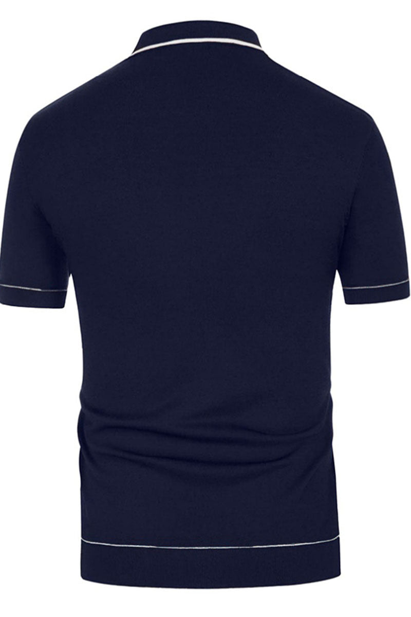 Uniqshe Men's Summer Business Cardigan Polo Sweater