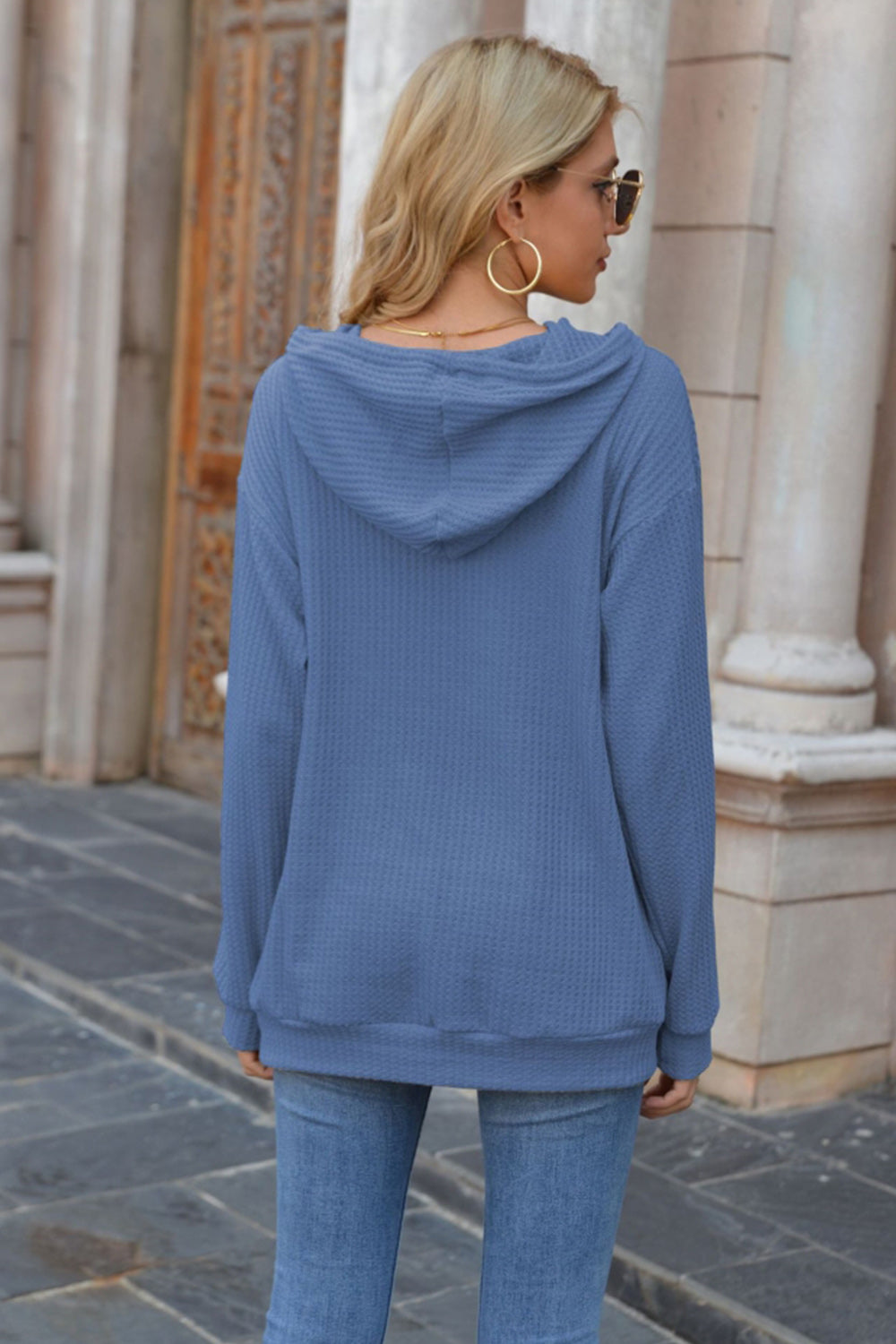 RadyRin Hooded Solid Color Sweater for Cozy Comfort