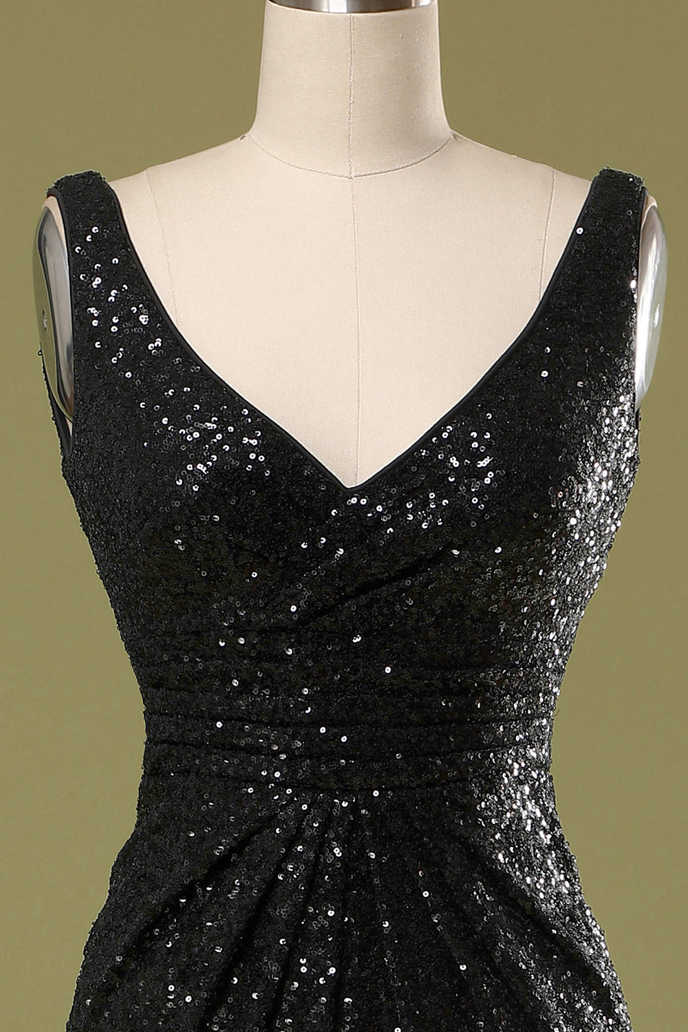 Long Black Sequins Dress - Fashionpara