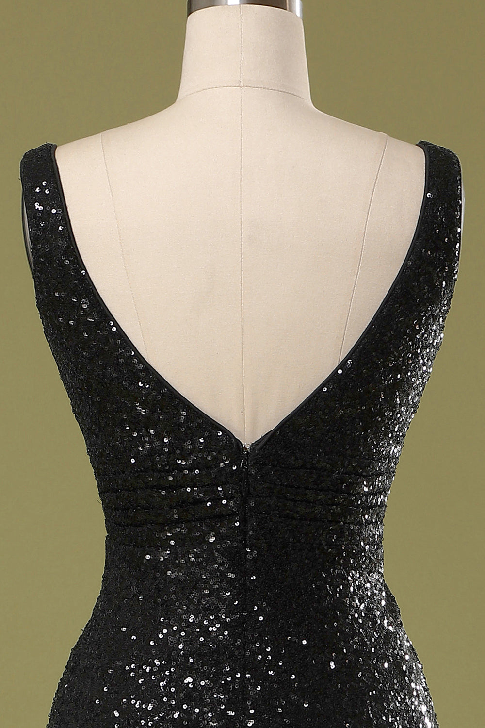 Long Black Sequins Dress - Fashionpara