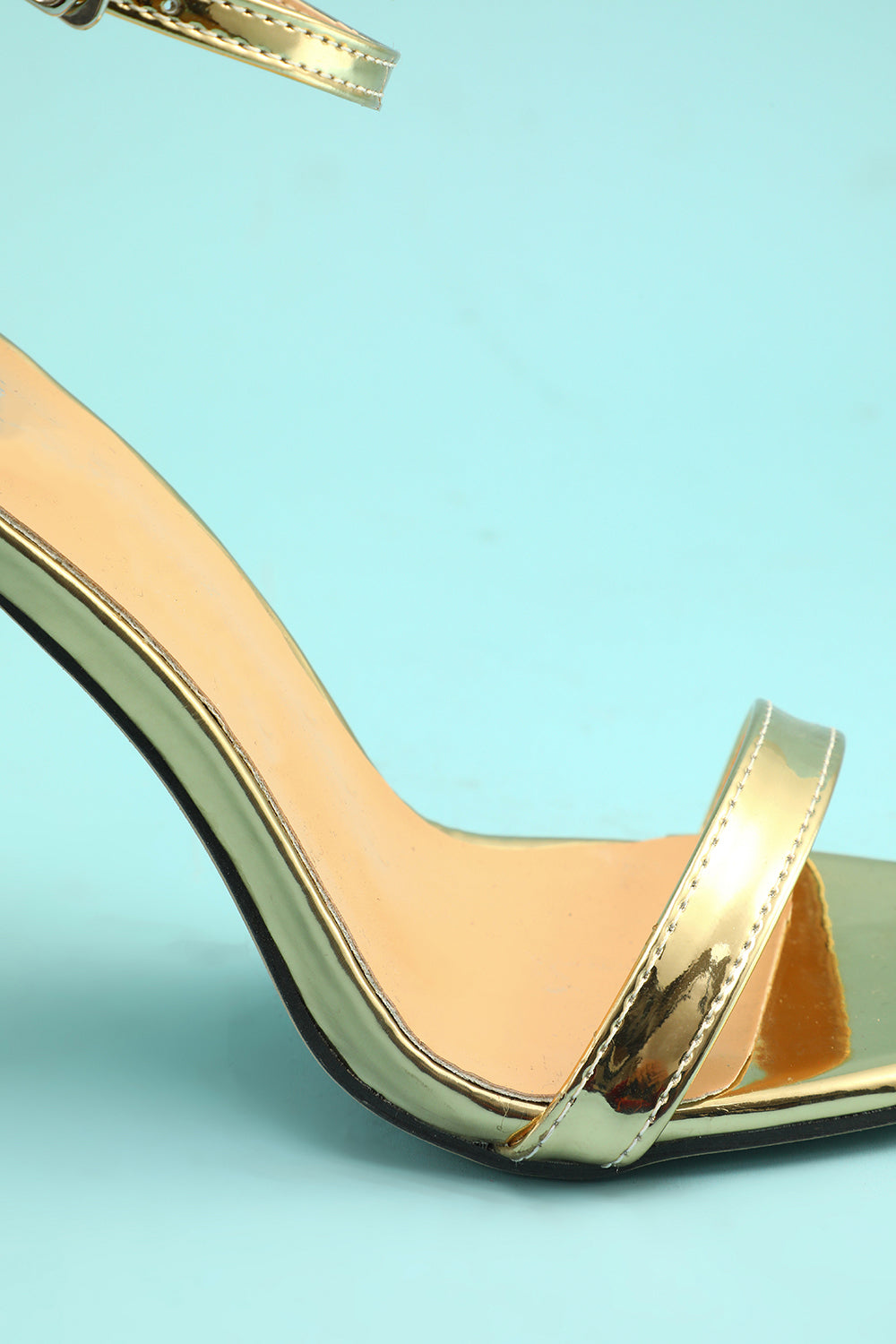 Gold Stiletto Sandal  Prom Heel