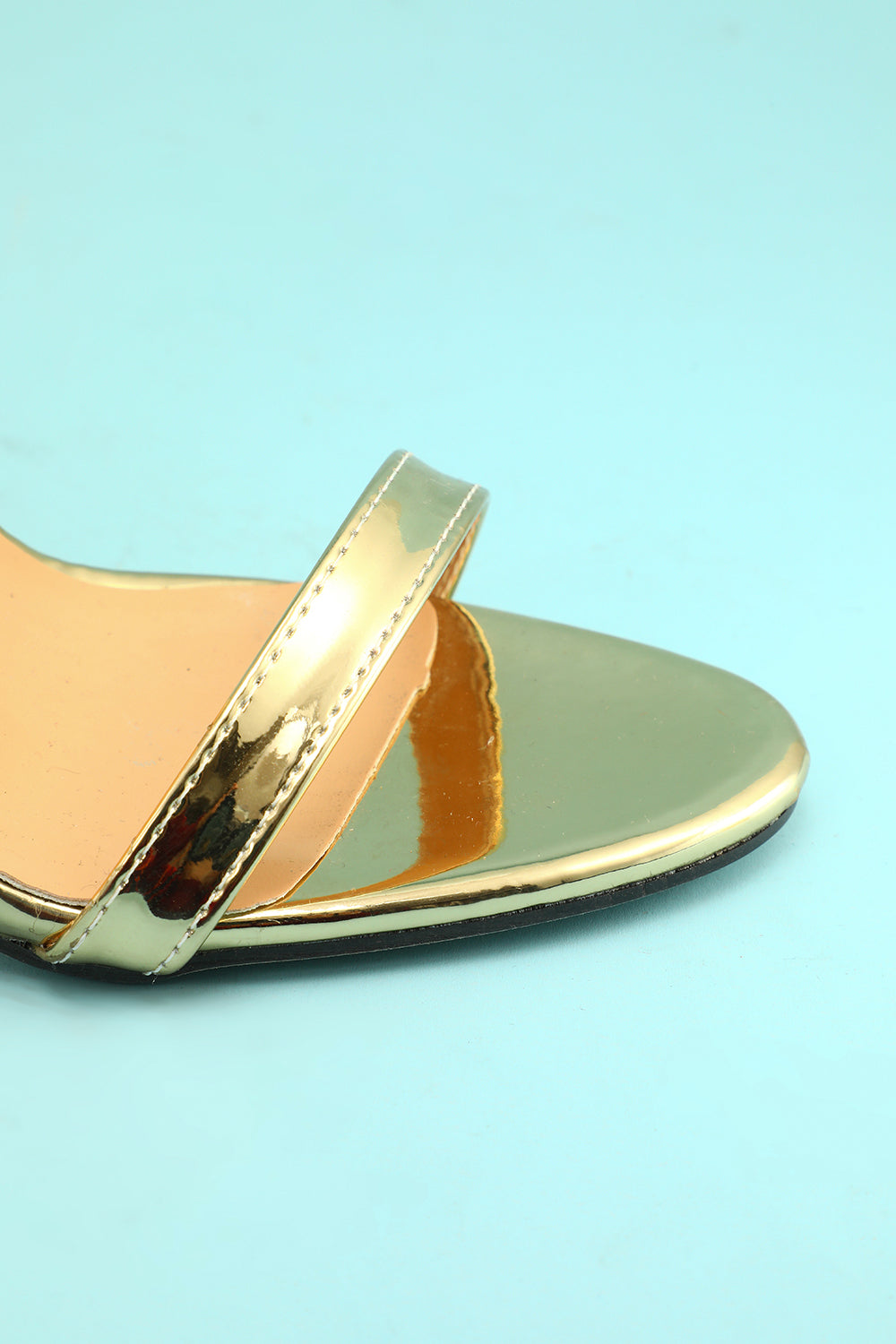 Gold Stiletto Sandal  Prom Heel