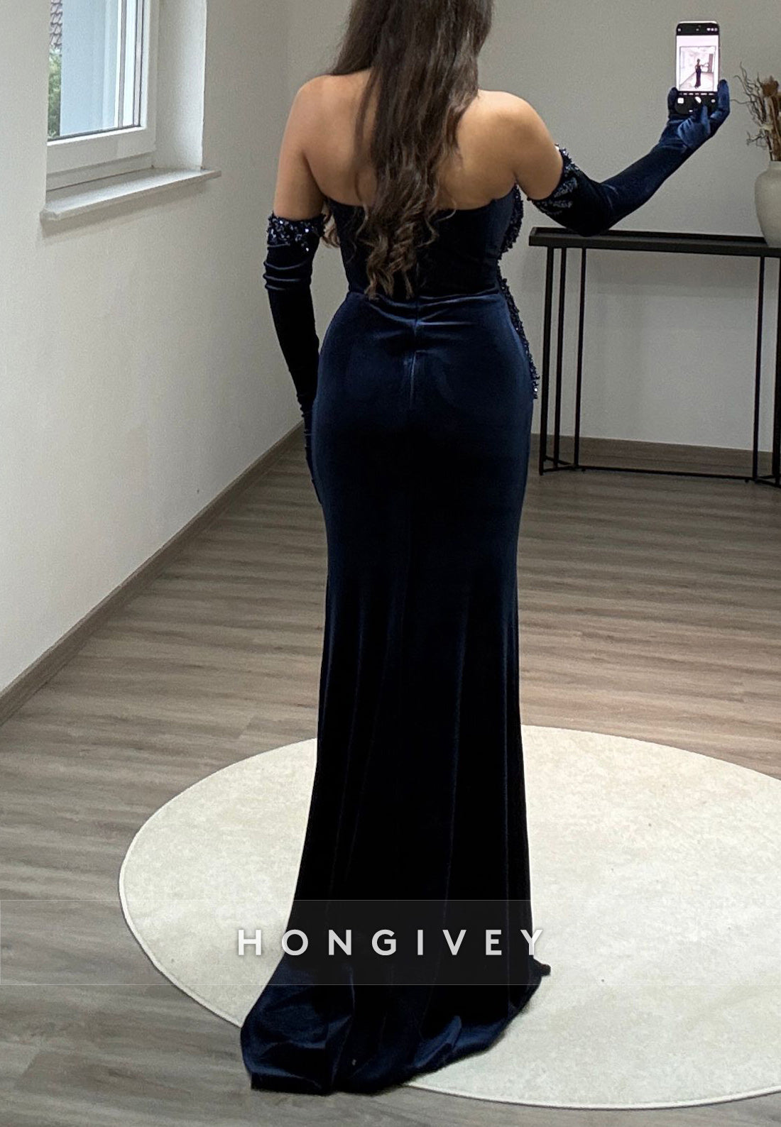 Column Off the Shoulder Pleated Floor-Length Beading Formal Evening Dresses