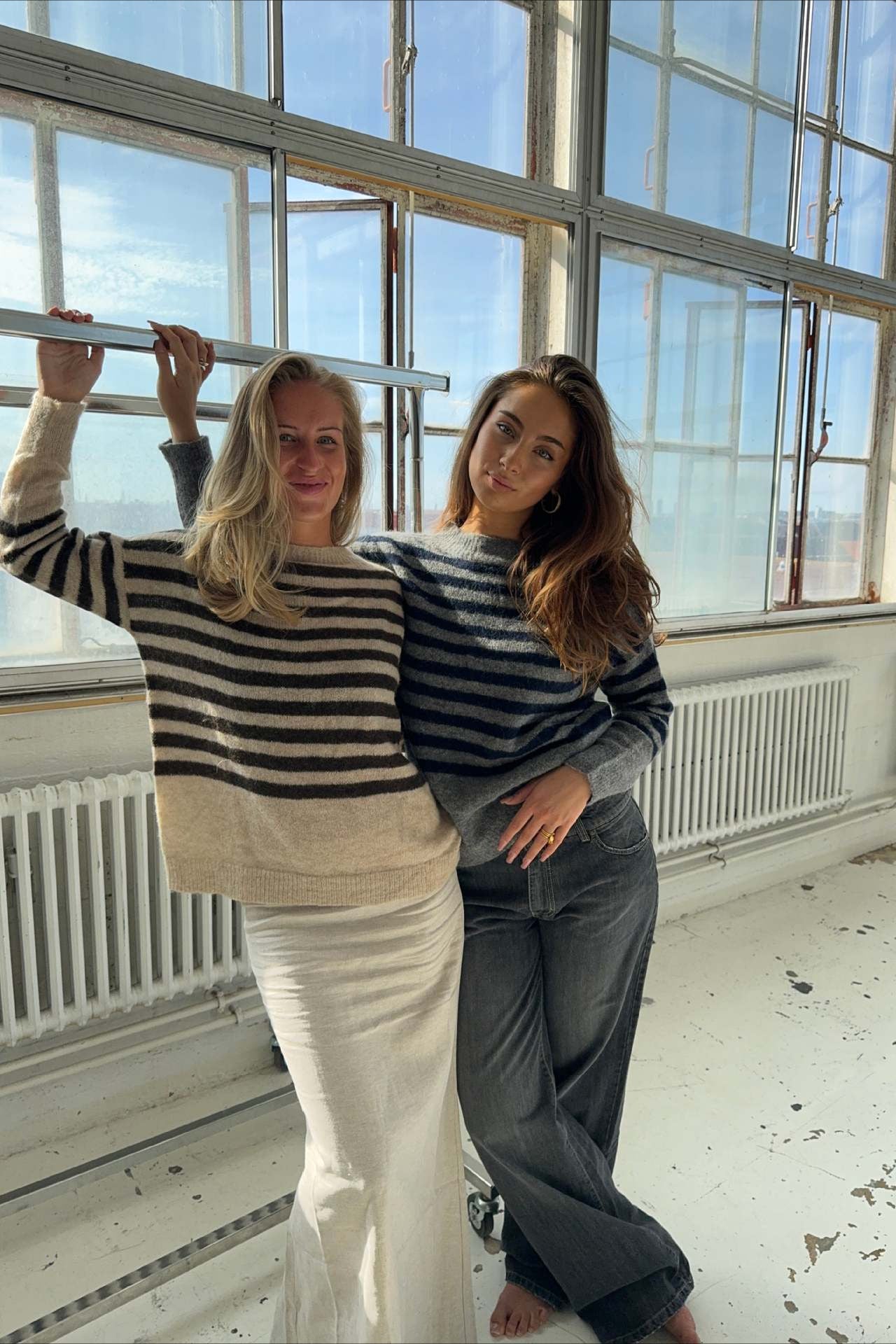 PrincessAce Striped Slouchy Knit Sweater for Effortless Style