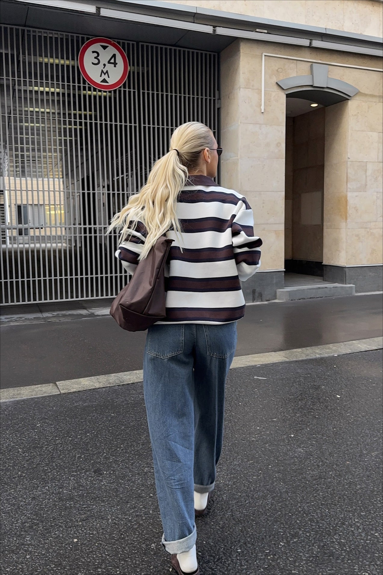 PrincessAce Striped Knit Polo Sweater for Effortless Style