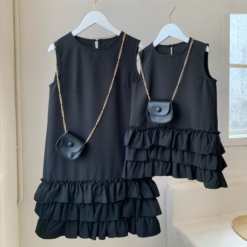 Kid Sleeveless Lace Dress With Bag