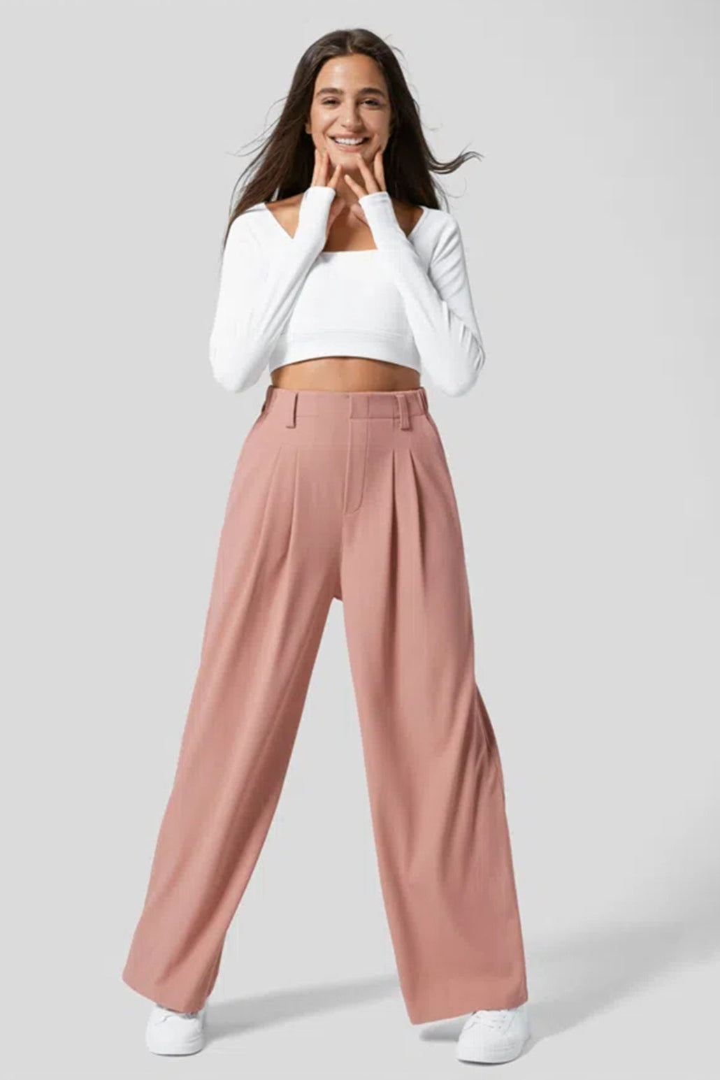 Hip Slimming Wide Leg Relaxed Knit Pants