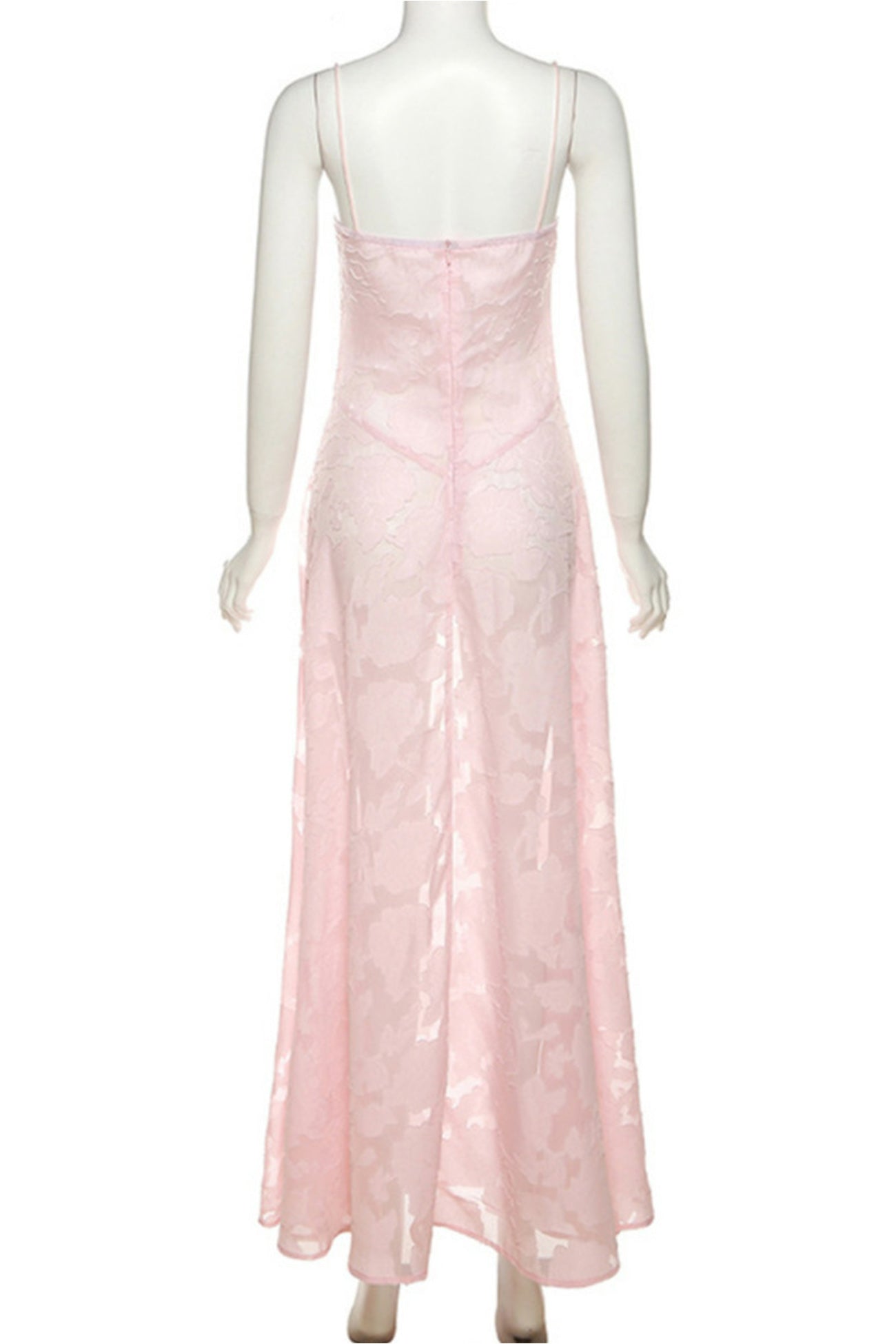 Pink Jacquard Corset Cami Dress - Fashionpara