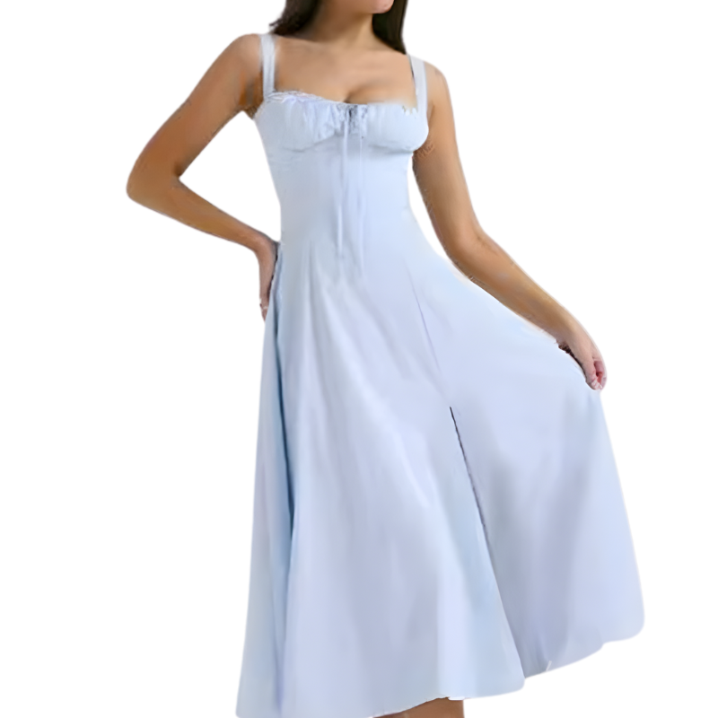 Floral Sweetheart Neckline Ruched Corset Midi Dress 11