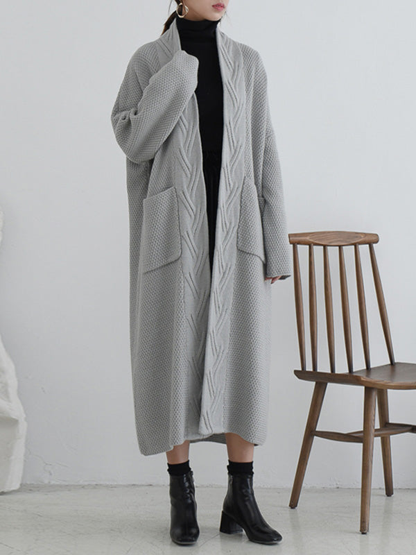 Diamond Long Cardigan Sweater with Pocket 5