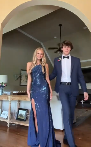 Royal Blue Sequin Long Prom Dress With Split Evening Dress Birthday Dress - Fashionpara