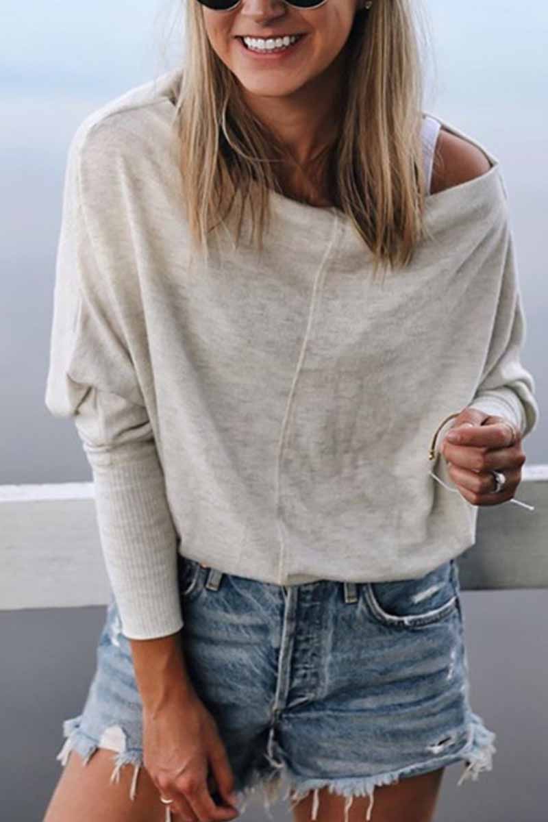 Florcoo Autumn Solid Color Top - Fashionpara