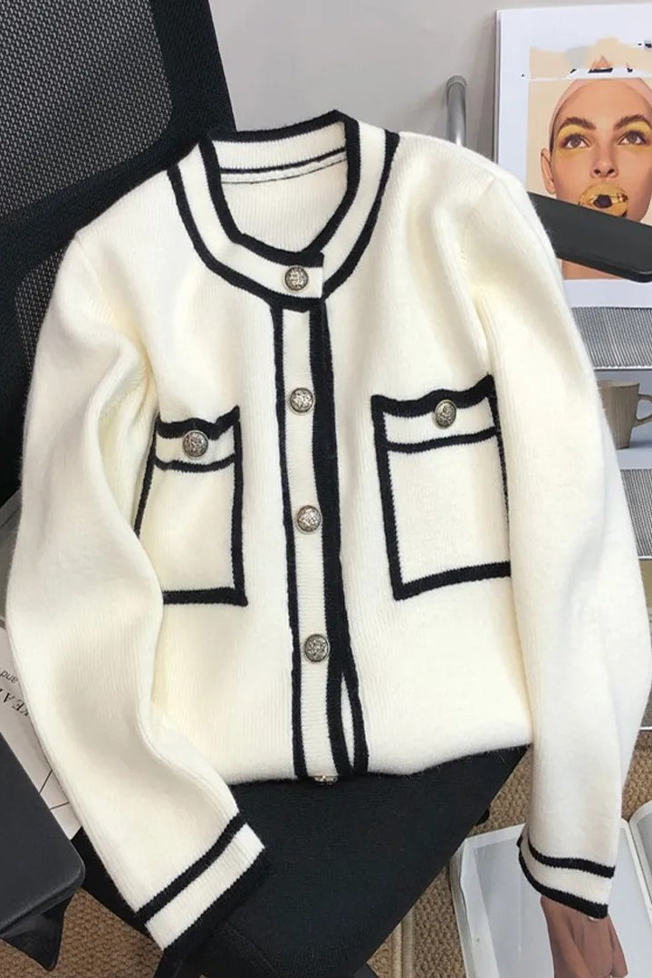 Orro Shop O Neck Knit Cardigan Sweater for Effortless Style