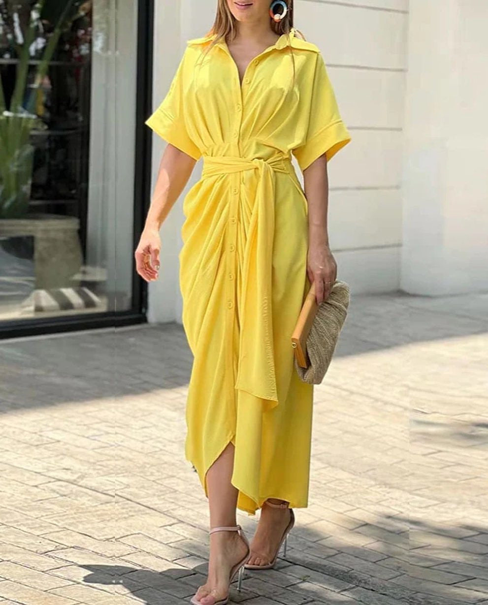 Summer Babe Midi Dress - Yellow