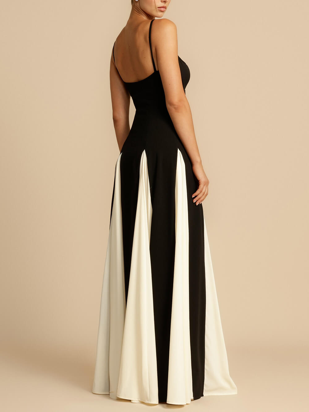 Elegance Panelled Tulle A-line Slip Maxi Dress - Fashionpara