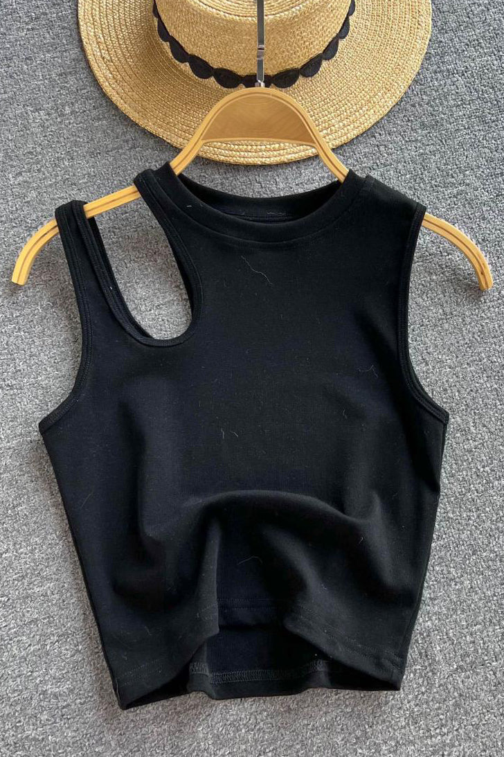 Tank Tops Hollow Out Sleeveless Casual Crop Tops