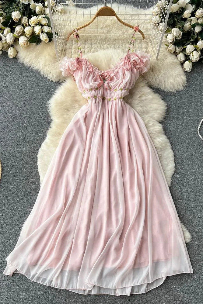 Elegant Off Shoulders Lady Strap Vacation Party Long Dress