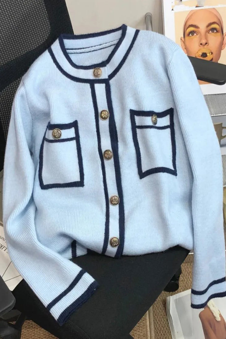 Orro Shop O Neck Knit Cardigan Sweater for Effortless Style