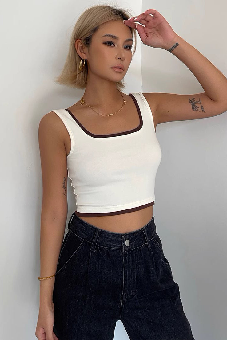 Sexy Tight Strap Square Neck Tank Top