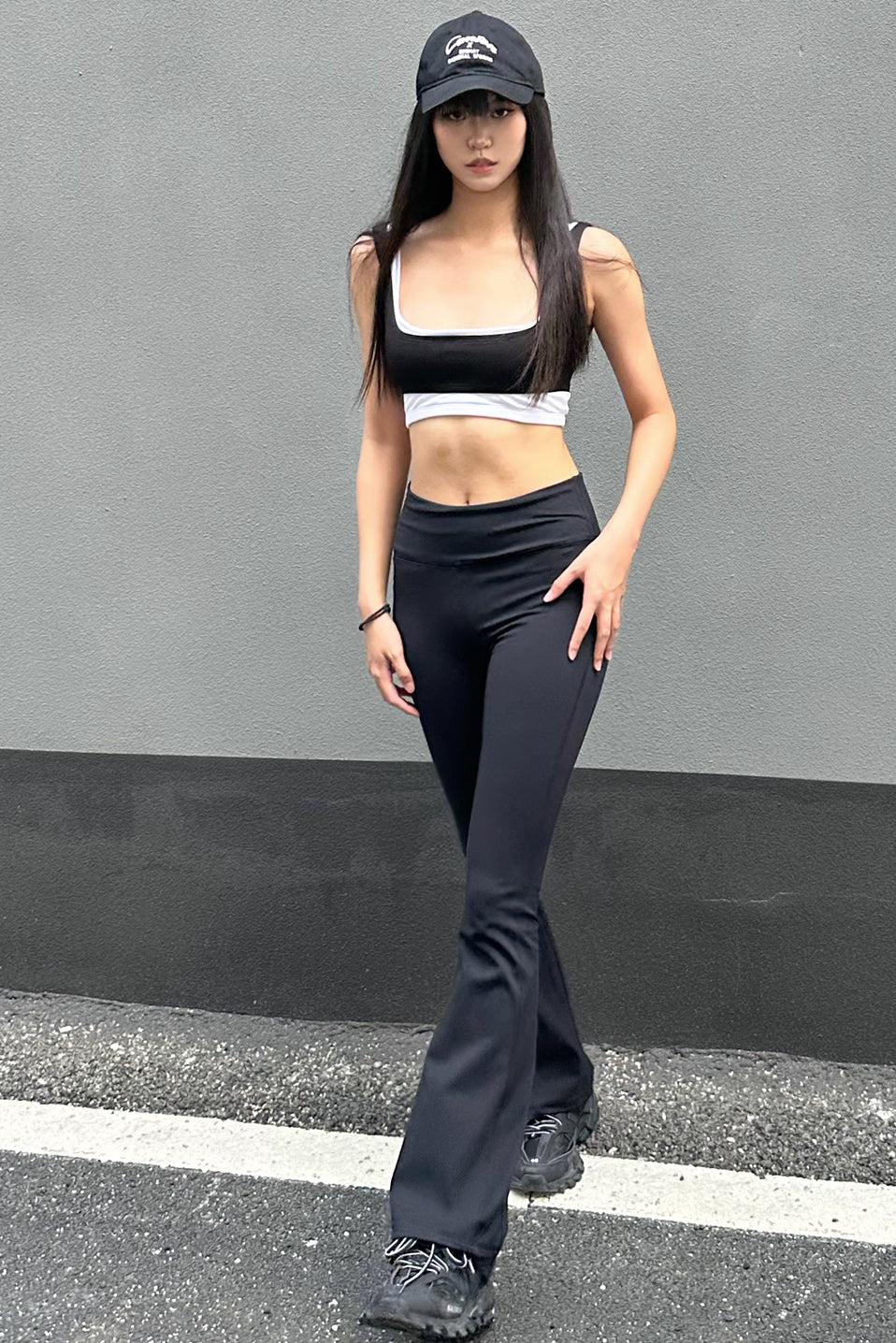 Crossover Flare Leg Workout Elegant Yoga Pants