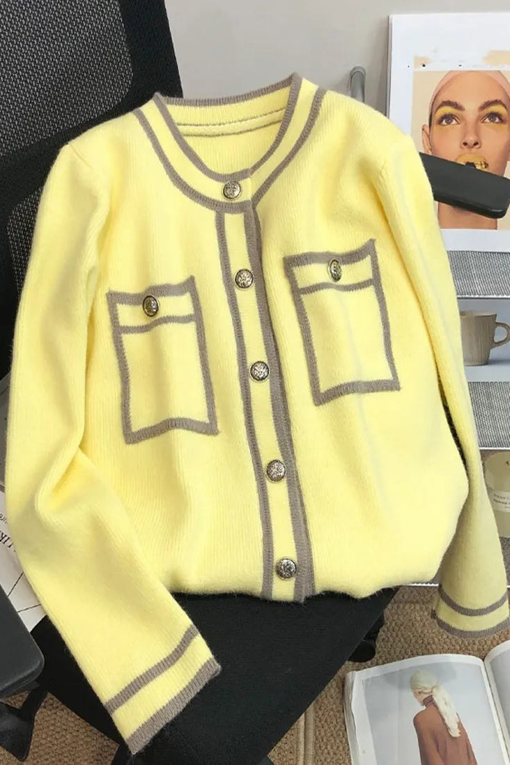 Orro Shop O Neck Knit Cardigan Sweater for Effortless Style