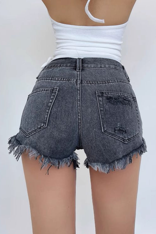 Ripped Denim Shorts  Fashionpara