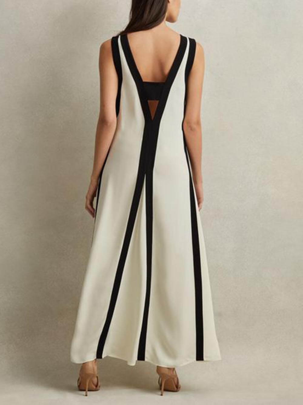 Reversible Style Colorblock A-Line Maxi Dress - Fashionpara