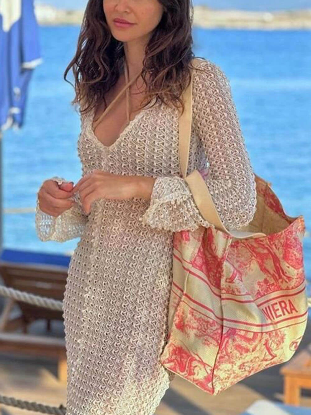 V-Neck Beach Sun Protection Swimsuit Cover-Up - Fashionpara