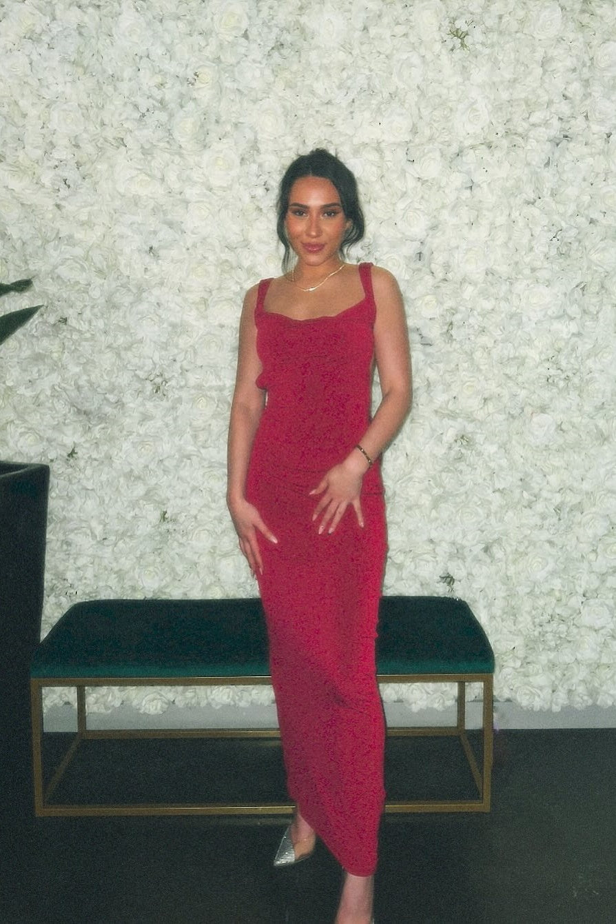 Stylish Mermaid Square Neck Burgundy Long Party Dress with Bowknot