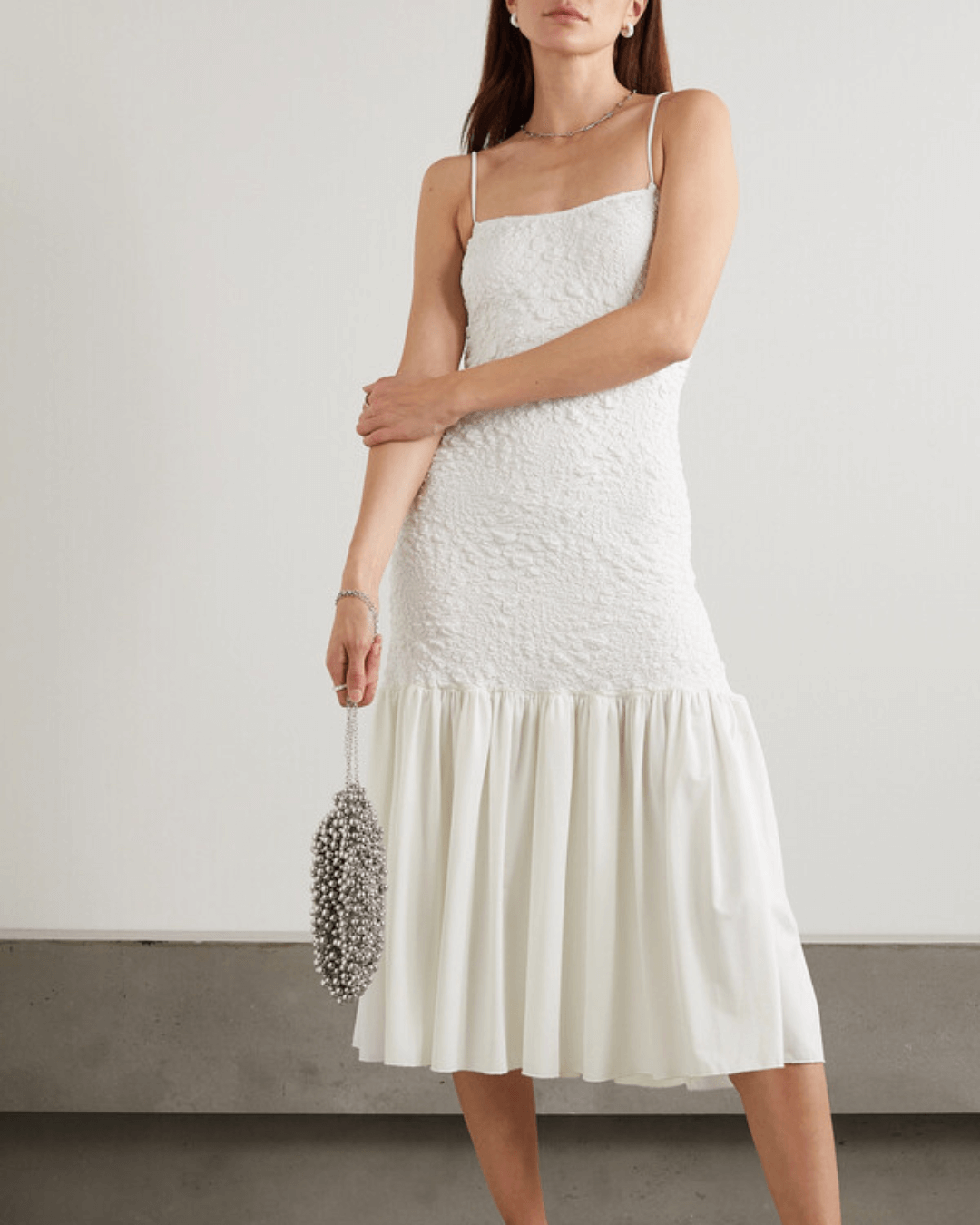 Popcorn Jersey Midi Dress - Fashionpara