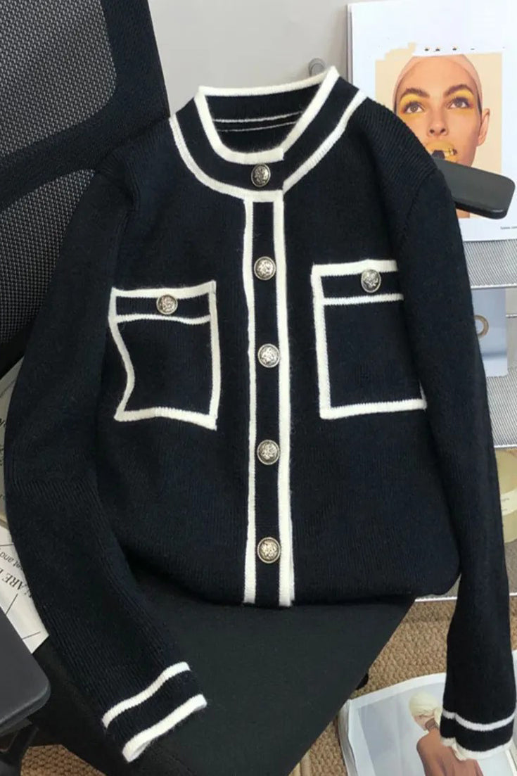 Orro Shop O Neck Knit Cardigan Sweater for Effortless Style