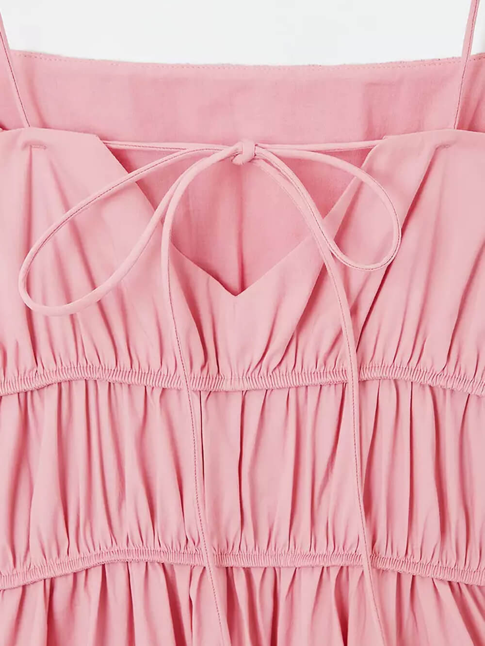 Square Neck Sleeveless Ruched A-Line Midi Dress