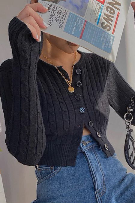 Orro Shop Stylish High Waisted Long Sleeve Sweater Top