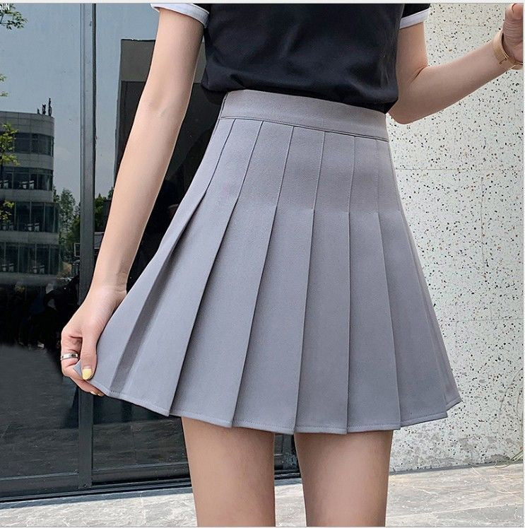 Solid Color Mini Pleated Skirts - Fashionpara
