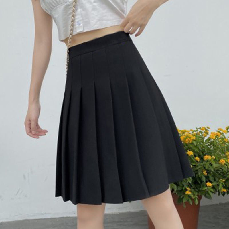 KittenAlarm - High Waist Knee Length Pleated Skirts
