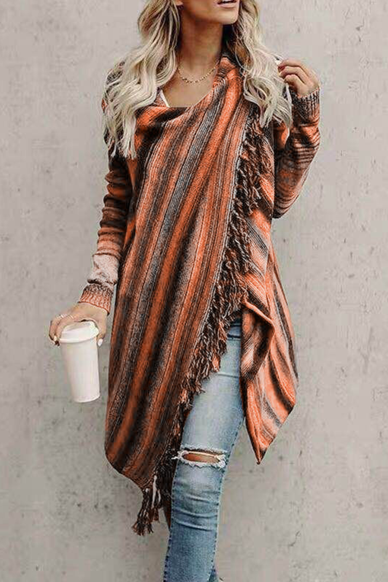 Florcoo Striped Shawl Sweater - Stylish and Versatile Top