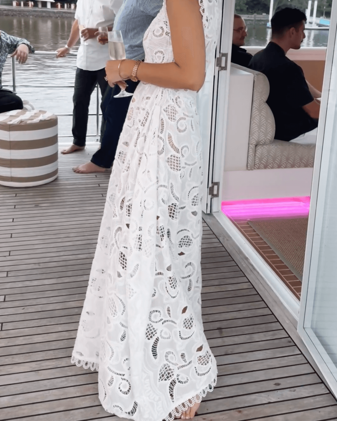 Cotton blend Corded Lace Maxi Dress - Fashionpara