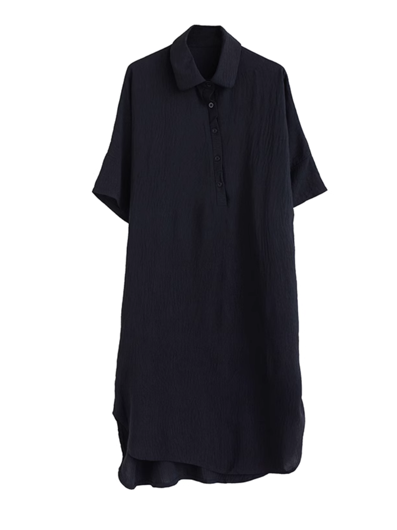 Solid Color Shirt Dress 4