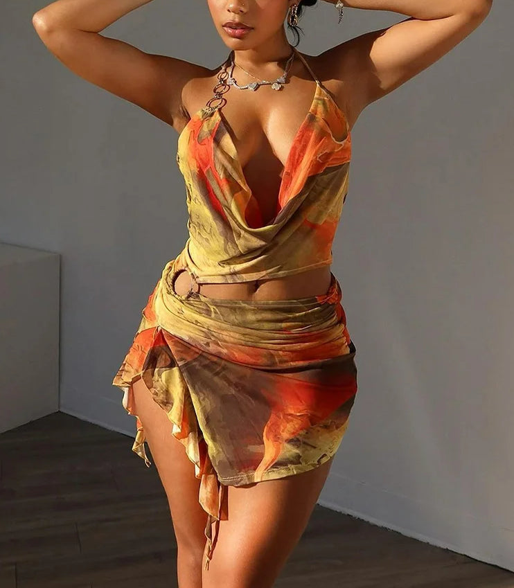 Cutout Hollow-Out Mini Dress