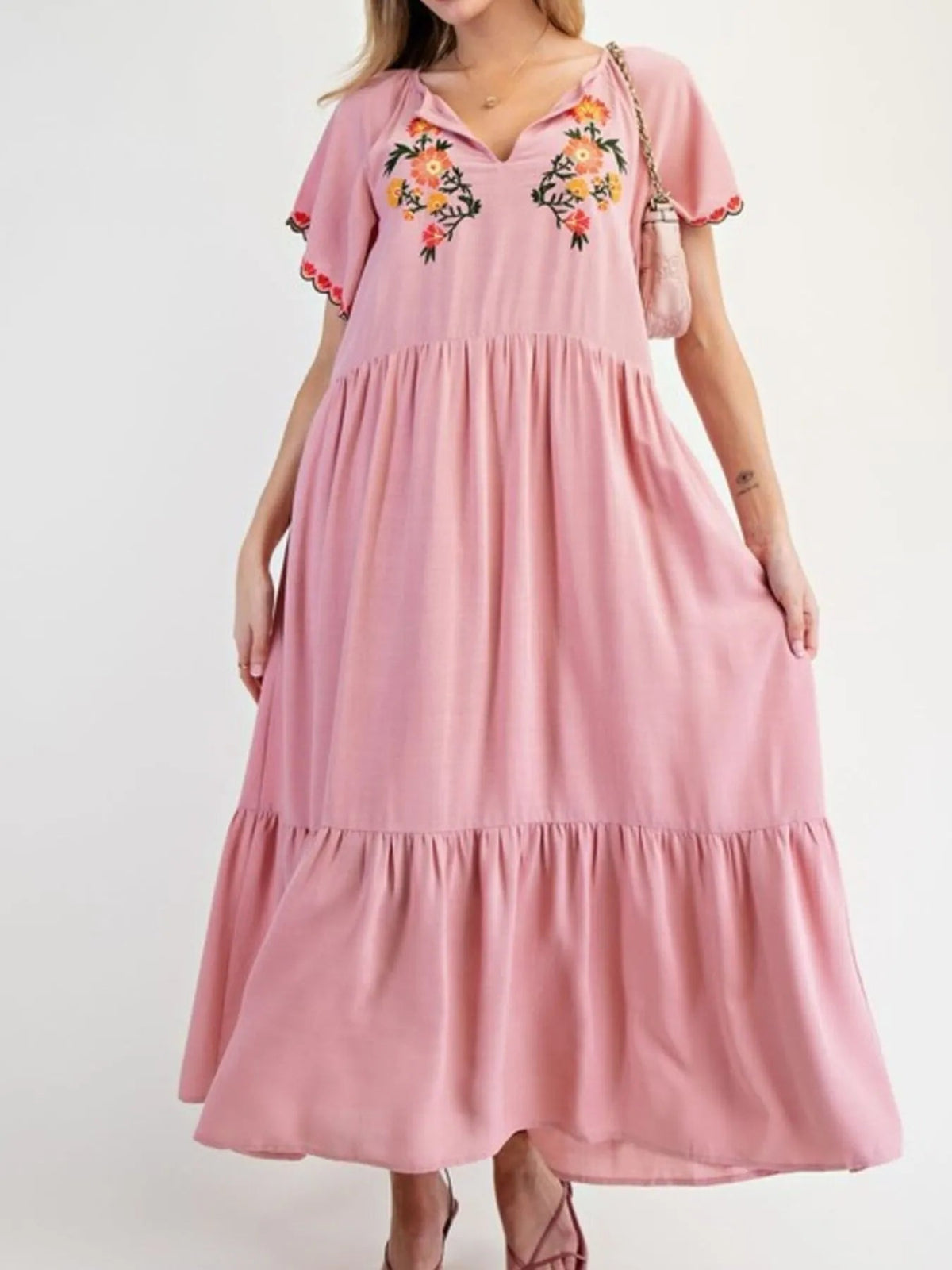 Floral Long Sleeve Midi Dress