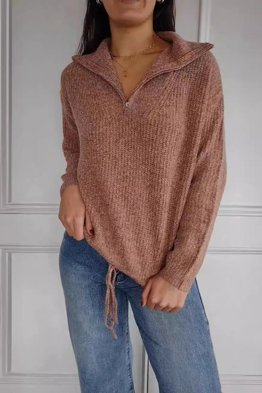Casual Drawstring Pullover Sweater