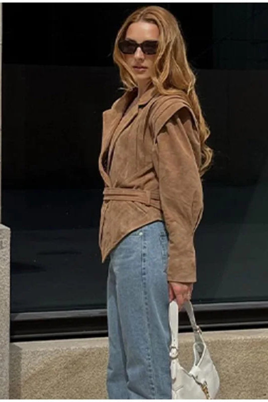 Chic Tie Waist Short Coat for Stylish Layering and Comfort